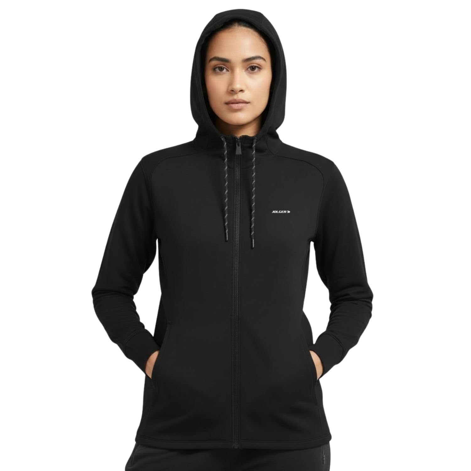 jolger Women's Hooded Jacket | UPF 50+ Sun Protection Zip Hoodie | Lightweight Breathable Fleece Jacket for Men & Women | Soft, Durable Travel & Gym Wear | Adjustable Fit Full-Zip Sweatshirt-picture-12