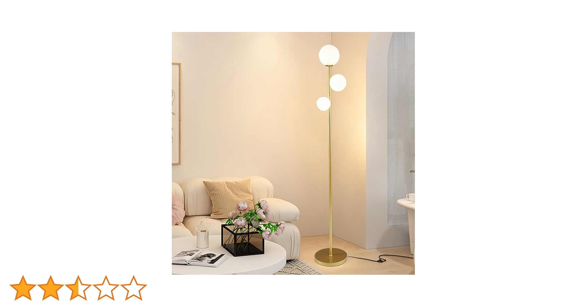 Amazon.co.jp : 3 グローブ モダン フロアランプ、ミッド