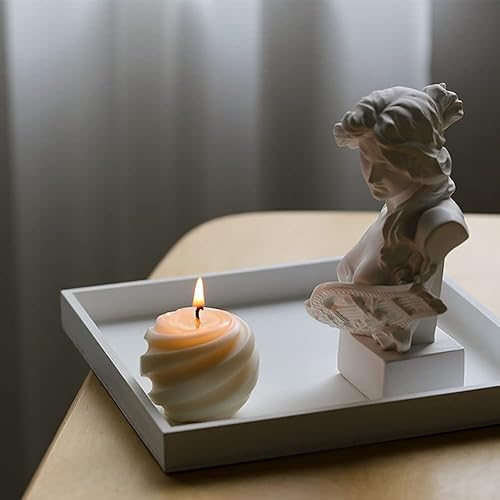 Miniatura 10 de XMOX Molde de vela de silicona con forma de bola en espiral, simplicidad, geometría moderna, cera de jabón, moldes de resina, velas de bricolaje,