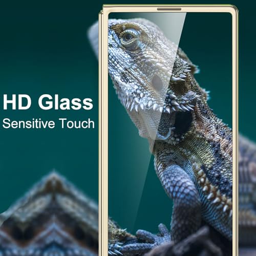Coque Samsung Galaxy Z Fold 7 dorée rigide et transparente avec protection d'écran PC