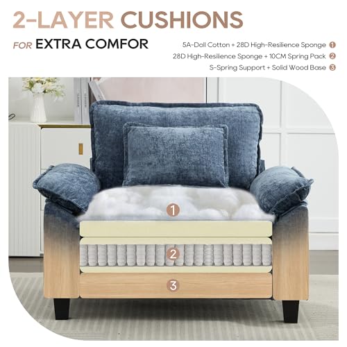 Sillón Plegable Chenille Azul Menta miniatura 4