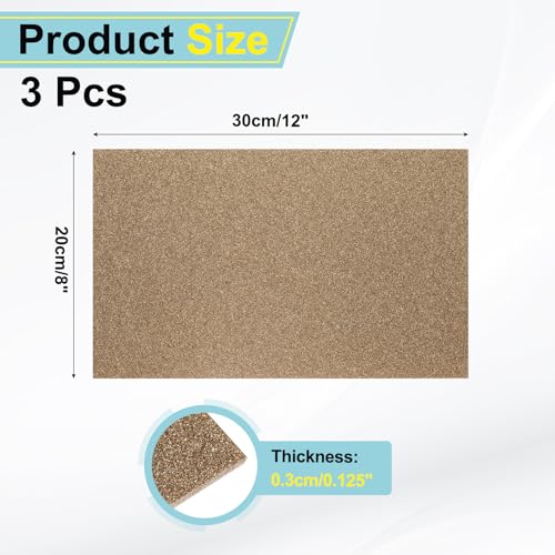 Image of MECCANIXITY 3 Pcs Brown Glitter Acrylic Sheets 1 /8 inch Thickness 12 inch x 8 inch Glossy PMMA Fluorescent Plastic Sheets Extruded Translucent Blanks for DIY Art Crafting Laser Cutting & Engraving