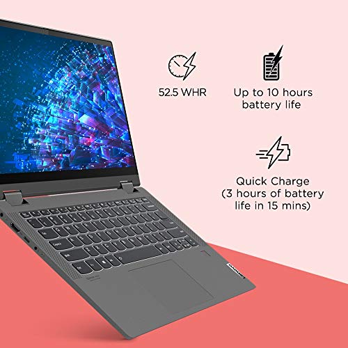 Image of Lenovo IdeaPad Flex 5 10th Gen Intel Core i3 14 inches FHD IPS 2-in-1 Touchscreen Business Laptop (4GB /256GB SSD /Windows10 /MS Office 2019 /Digital Pen Stylus /HD 720p Camera /Graphite Grey /1.5Kg)