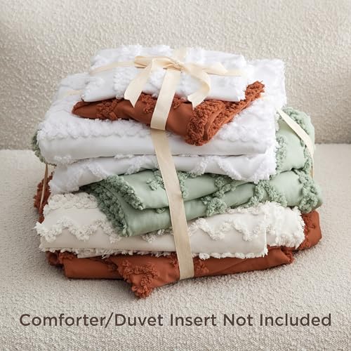 Image of Bedsure Boho Duvet Cover Cal King Size, Soft & Comfortable Elegant Design Boho Bedding for Decoration, Machine Washable Comforter Cover for All Seasons,Includes 1 Duvet Cover & 2 Pillow Shams,Beige