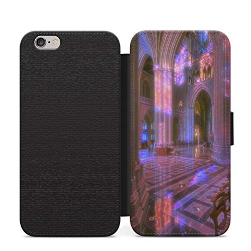Funda de piel sinttica para Samsung Galaxy S8 diseo de iglesia celestial color morado