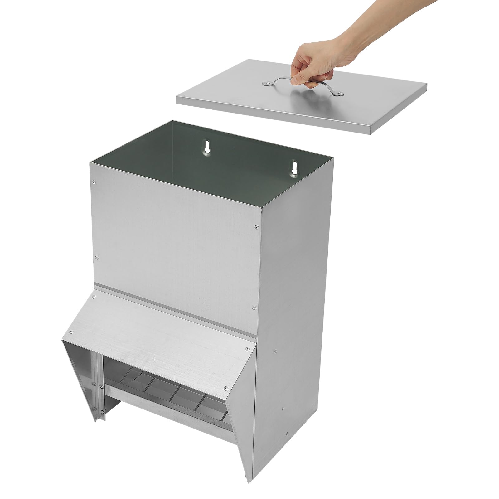 Alimentador de aves de corral de 25 L, 35 x 26 x 54,5 cm, comedero automático para pollos, gansos y patos