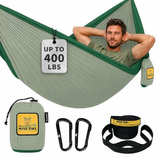 Wise Owl Outfitters Camping Hammock - Camping Essentials, Portable Hammock w/Tree Straps Up to...