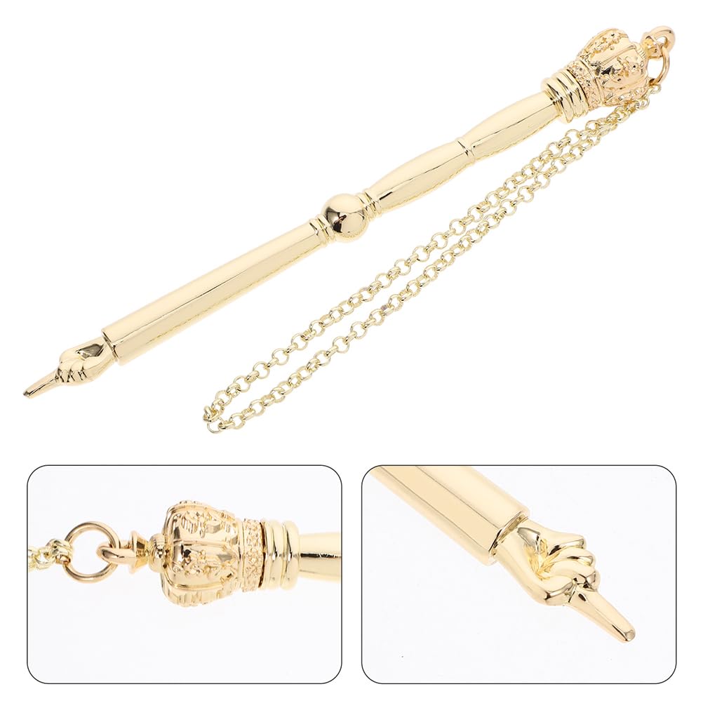 LOGOFUN Jewish Bible Reading Pointer Tool Metal Finger Torah with Head for Religious Wedding Holiday Party Supply - 17cm Gold