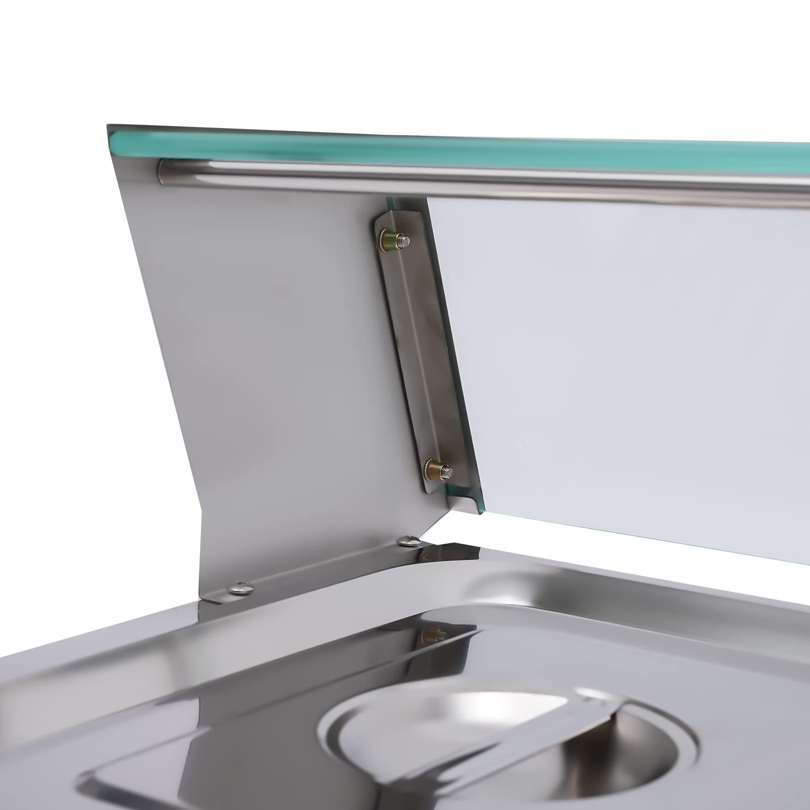 1200 W scaldavivande elettrico in acciaio inox 3 padelle x 1/2 GN bagnomaria con rubinetto di scarico, piano di lavoro elettrico, termostato regolabile 30-80 ℃