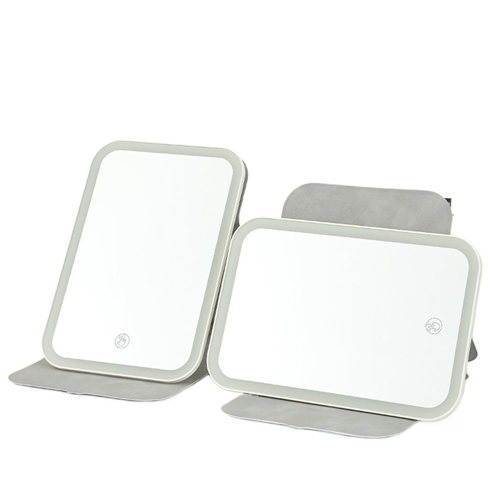 KTMBOHU Household LED Makeup Mirror Desktop Tabletop Light-filling Foldable Rotating Color-matching Makeup Mirror