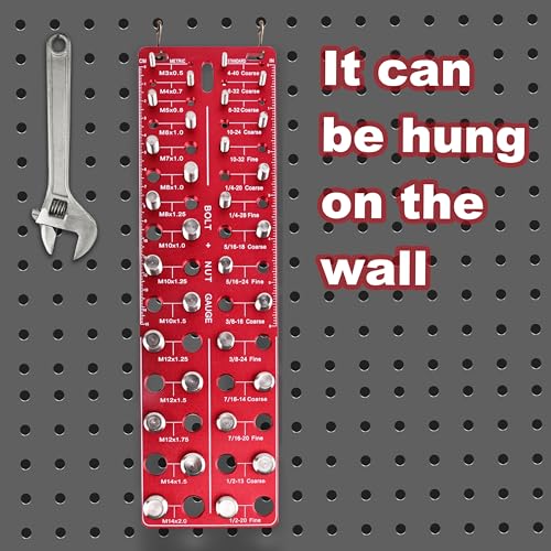 30 Thread Checker, Bolt Size and Thread Gauge with 15 Metric and 15 Imperial for Machinists, Engineers and DIYers