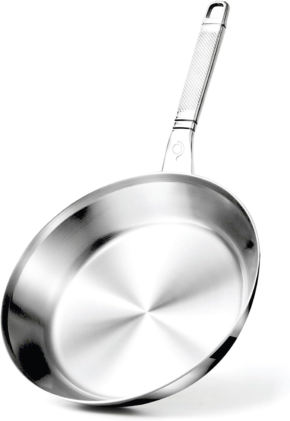 10 Inch Stainless Steel Frying Pan - Fully Clad Tri Ply Stainless Steel Pan with Heat Resistant Handle - Coating-Free, Non Toxic Cookware - Induction Compatible, Dishwasher & Oven Safe
