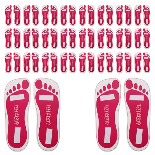 SMASOLO Almohadillas Desechables Adhesivas para Bronceado en Aerosol de Salón 25 Pares Color Rosa Fucsia Protectores Antideslizantes para Pies Herramientas Profesionales para