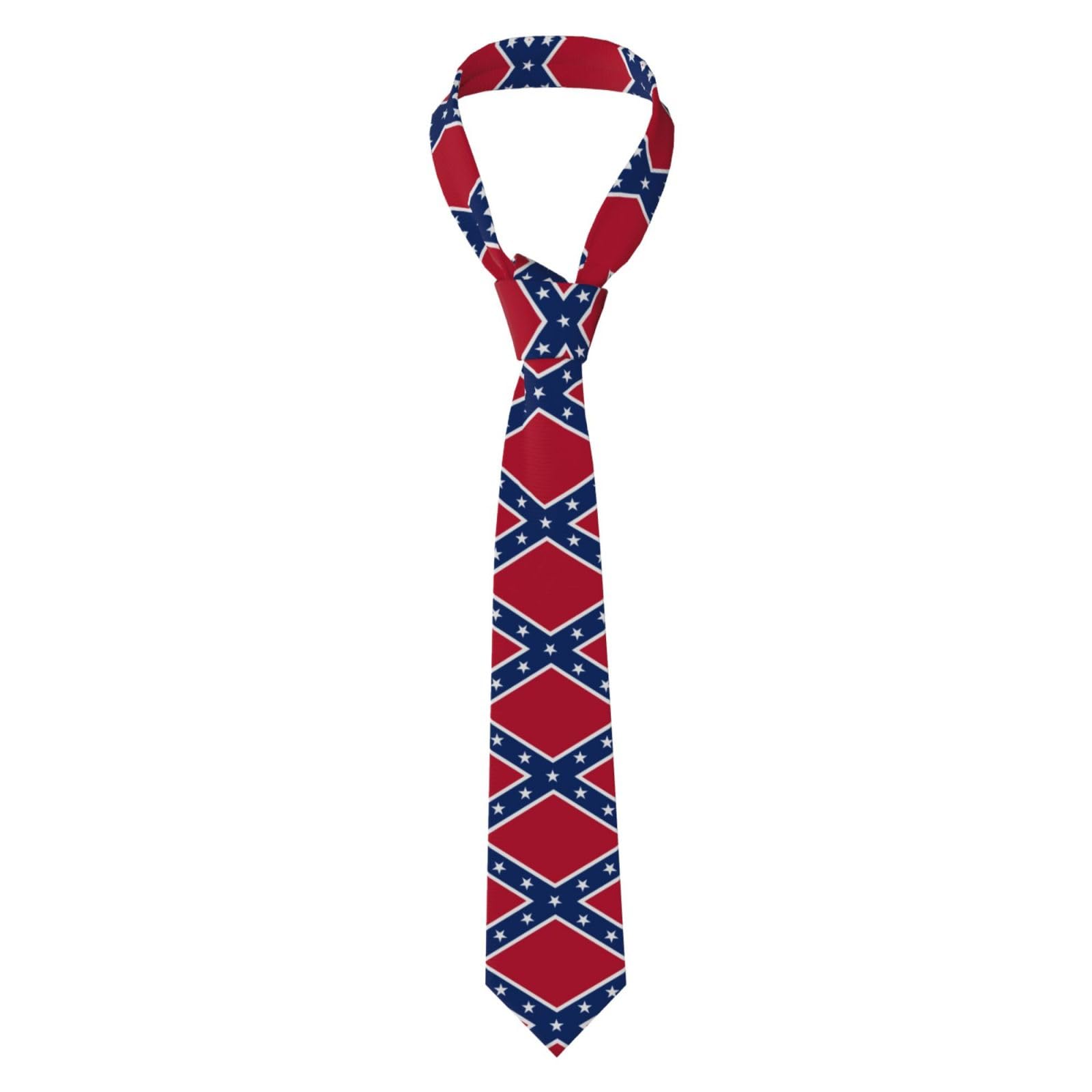Lghhgy Unisex Confederate Flag Stylish Print Men's Neckties Â€“ Long Skinny Tie, Business & Formal Wear, Perfect For Weddings, Groomsmen