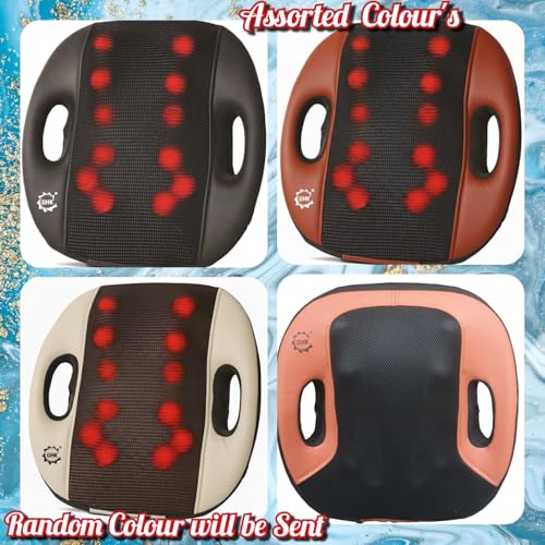 Image of GHK H90 Shiatsu Back, Neck, Calf 12 Ball Multifunction Massager Cushion Machine for Car, Home & Office Use Car Charger & Electric Charger Inclusive (Multicolour)