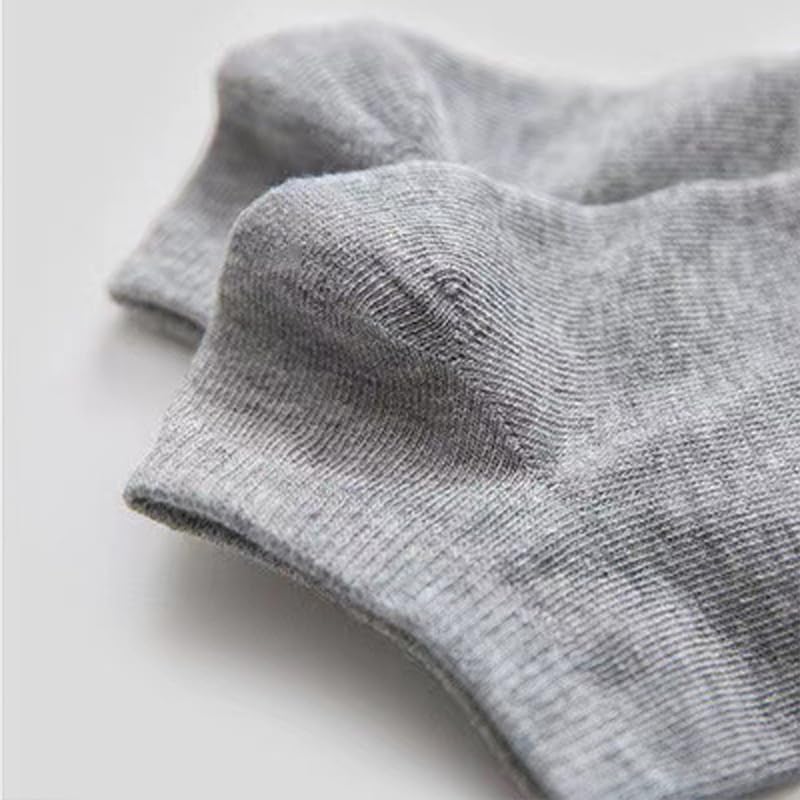 10 Pairs Unisex Crew Ankle Socks, Non-Slip Solid Color Breathable Polyester Knit Fabric with Elastane - Grey3