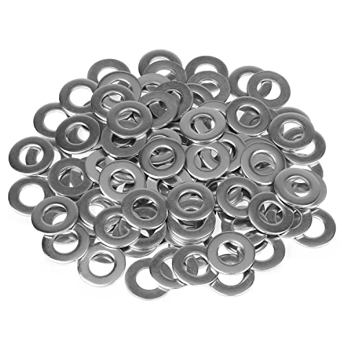 Sutemribor 1/4 Inch Flat Washer, 304 Stainless Steel Flat Washers, 100 Pieces (5/8 Inch Outside Diameter)