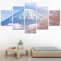 SIGNWIN 5 Panel Canvas Wall Art Modern Art Multicolor Nature Photography Relax/Calm Romantics Waterfall for Home Decorations Ready to Hang - 60