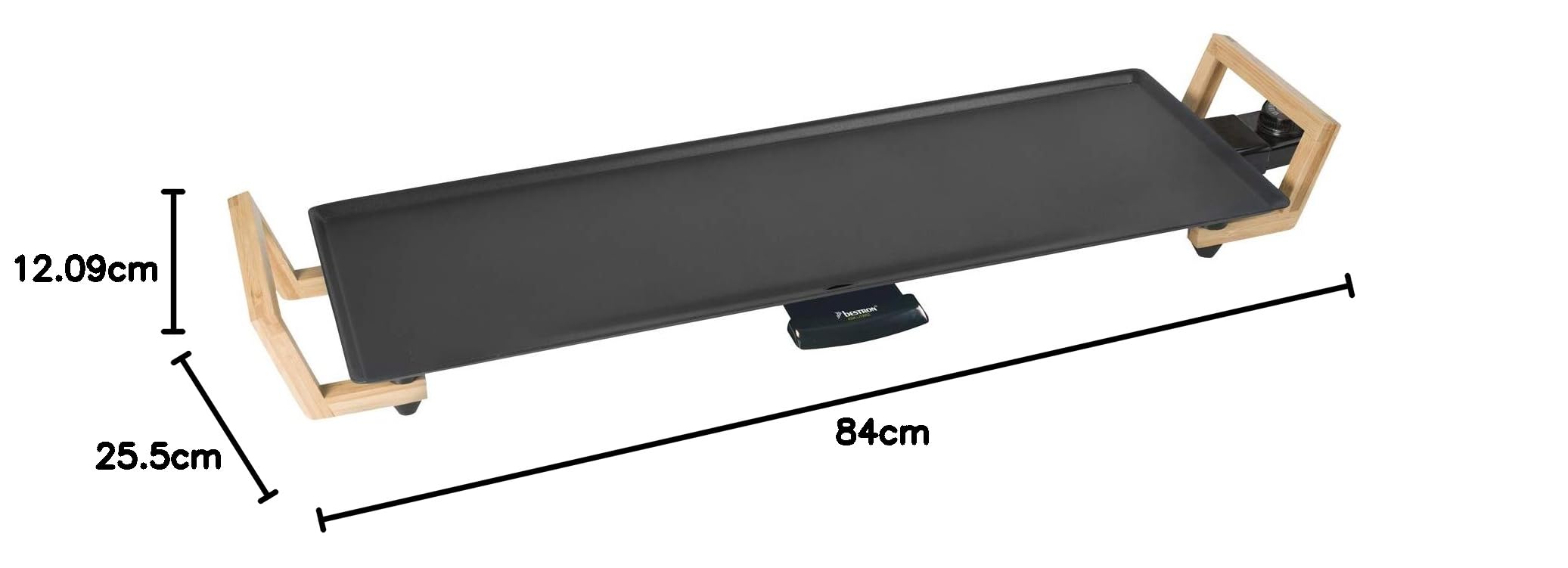 Bestron Piastra elettrica per grigliare, XL Plancha piastra con rivestimento antiaderente, divertimento alla griglia per un massimo di 6 persone, superficie di cottura extra-lunga, Asia Design