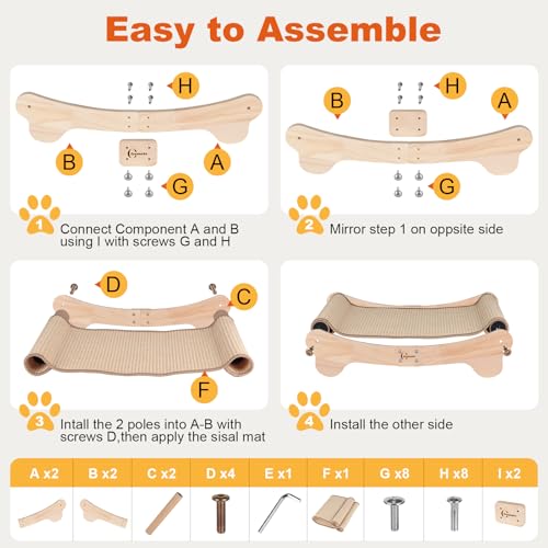 Arbre à chat avec base anti-basculement et griffoir pliable