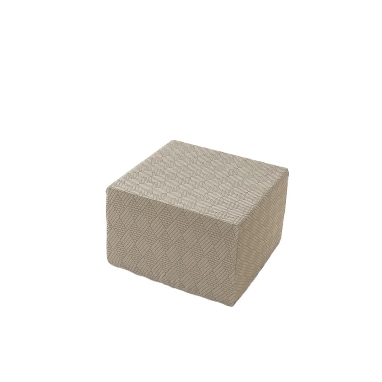 BOJHGO 1Pcs Stretch Ottoman Stool Cover Solid Color Square Footstool Covers All-inclusive Footrest Slipcovers Living Room to Clean Cover(Khaki,M)