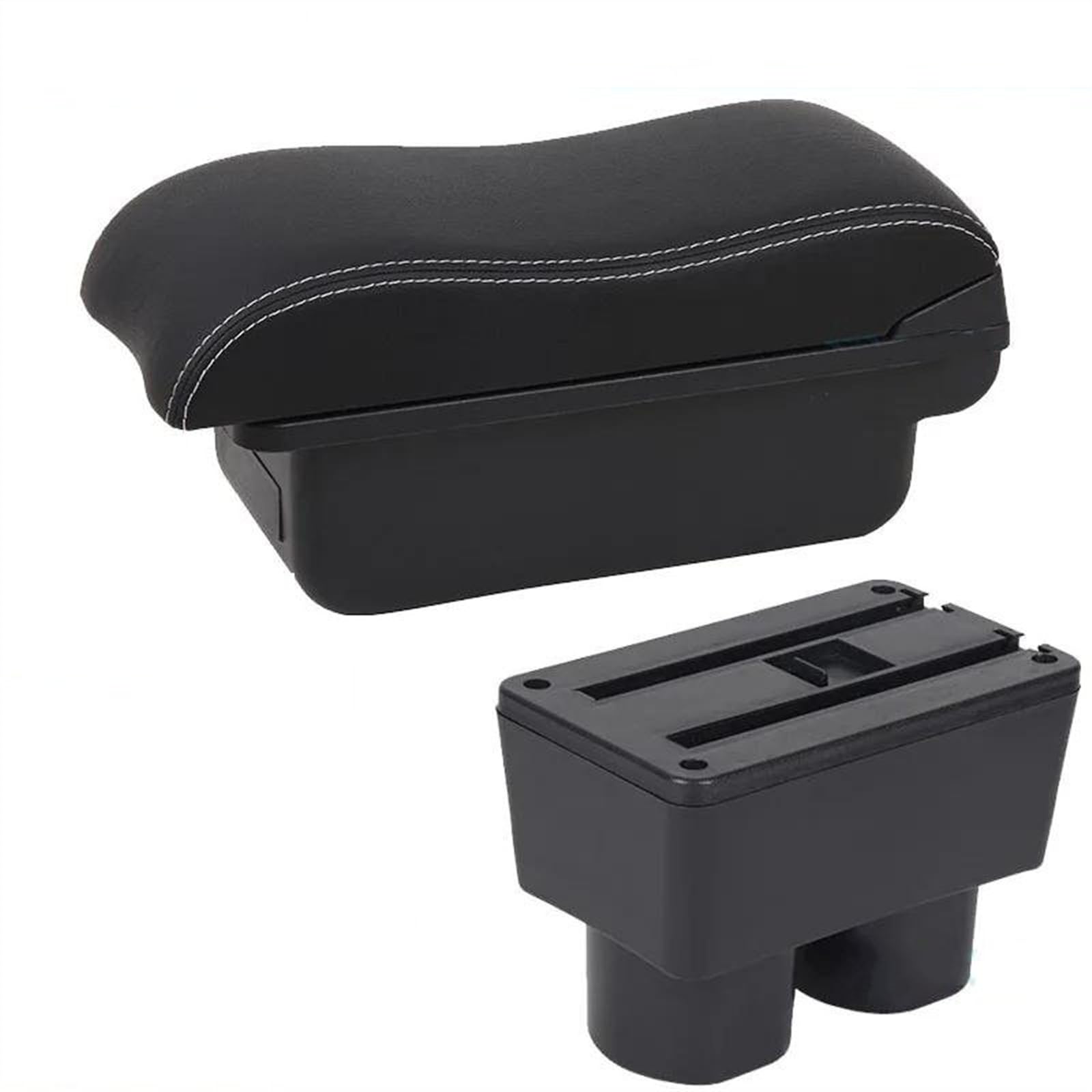 NMJLQW Storage Rack Car Armrest Box Interior Center Storage Box Car Accessories For Tiida C11 For Sylphy For Versa For Tiida For Latio(C3 Black white NOUSB)