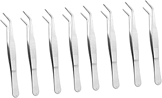 ibasenice Precision Tweezers Angled Tweezers 8 Pcs Jewelry Tweezers Tweezers Quilling Tweezers Industrial Tweezers Cosmetic Eyelashes Silver Tweezers Stainless Steel Grade Tweezers
