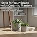 Home Decor Flower Pots and Planters – Elegant Indoor and Outdoor Plant Stands with Textured Design – Modern Pots for Plants for Patio Decor, Garden Decor, and Room Decor Set of 2 – 11