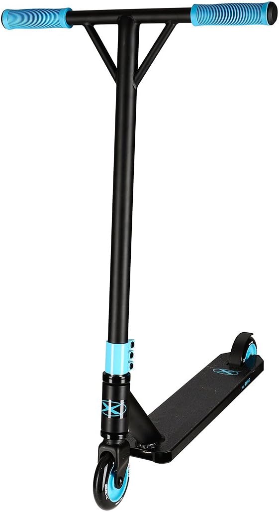 Xspec Pro Stunt Kick Scooter with Strong Aluminum Deck, Matte Black & Teal