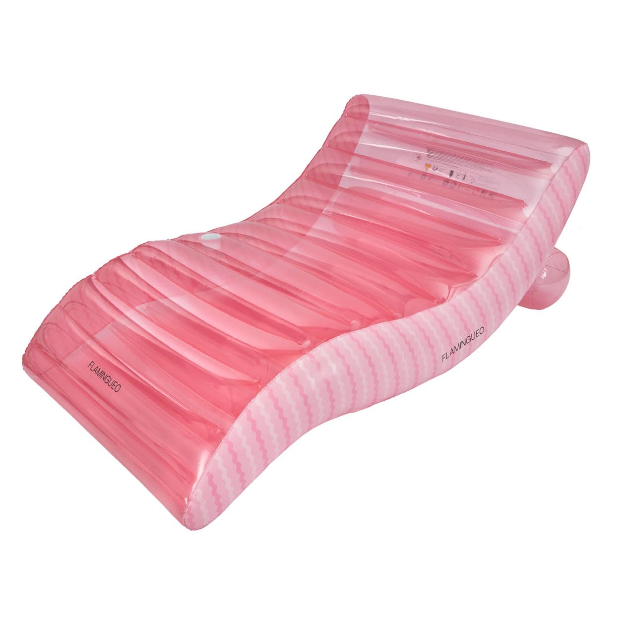 Flamingueo Wasserhängematte - Mit Cupholder - Widerstandsfähiges PVC - Design Streifen, Doppelventil