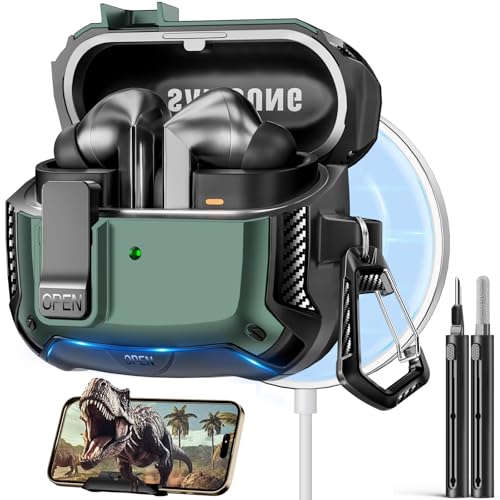Image of Compatible with Samsung Galaxy Buds3 FE (2025) / Buds3 Pro (2024) / Buds 3 Case (2024) with Phone Stand, Compatible with MagSafe, with Secure Lock Clip Design & Cleaning kit