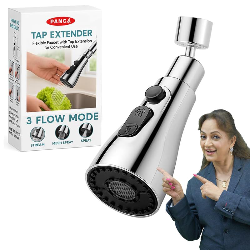PANCA Tap Extender for Kitchen Sink | 360 Rotating Flexible Faucet Extension with 3 Spray Modes | Kitchen Accessories Items for Home, Wash Basin Tap, Water Tap Filter, Kitchen Tools & Gadgets PANCA Tap Extender for Kitchen Sink | 360 Rotating Flexible Faucet Extension with 3 Spray Modes | Kitchen Accessories Items for Home, Wash Basin Tap, Water Tap Filter, Kitchen Tools & Gadgets