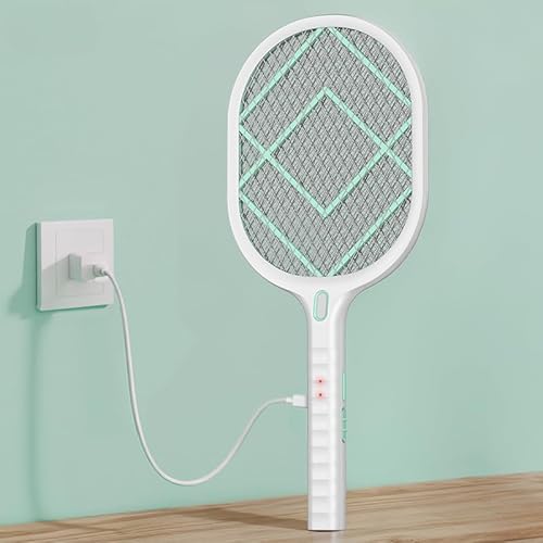 Halohop Mosquito Killer Racket, Rechargeable Electric Mosquito Bat with Type C, 1200mAh Long-Lasting Battery, Mosquito Racket with with Torch Light, 30% Bigger Electric Fly Swatter 6 Month Warranty