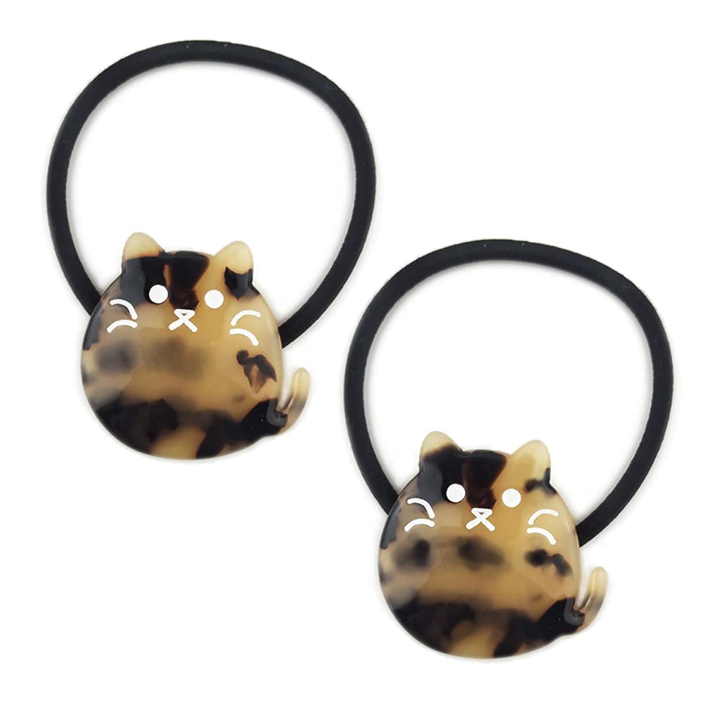 Amazon | shttown 猫 ヘアゴム ヘアアクセ かわいい 猫デザイン 三毛猫