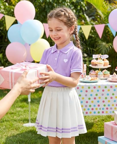 Move Dance Little Girls Dress 3T 4T Purple Polo Skirt Set with Shorts - image 2