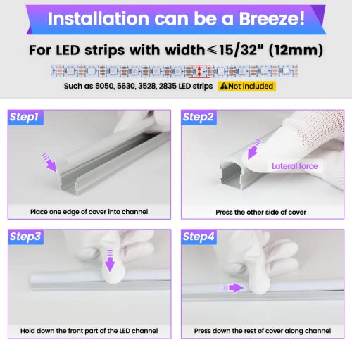 Muzata MZZ978 10Pack 6.6Ft/2M Excellent Spotless Led Channel System thumb #5