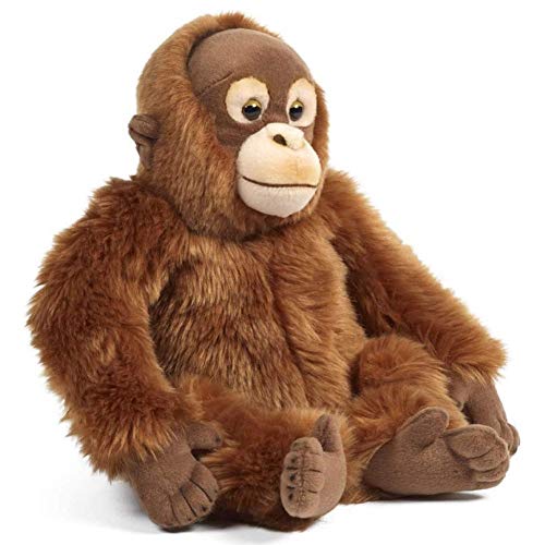 Living Nature Orangutan, Realistic Soft Cuddly Monkey Toy, Naturli Eco-Friendly Plush, 24cm, Brown