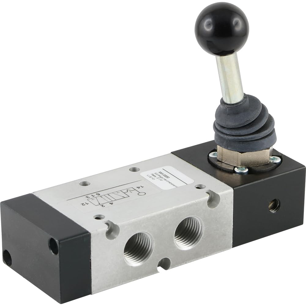 Fittingteile - 5/2-Wege Handhebelventile - Standard - Druckluft Pneumatikventile (Raste - G 1/4")