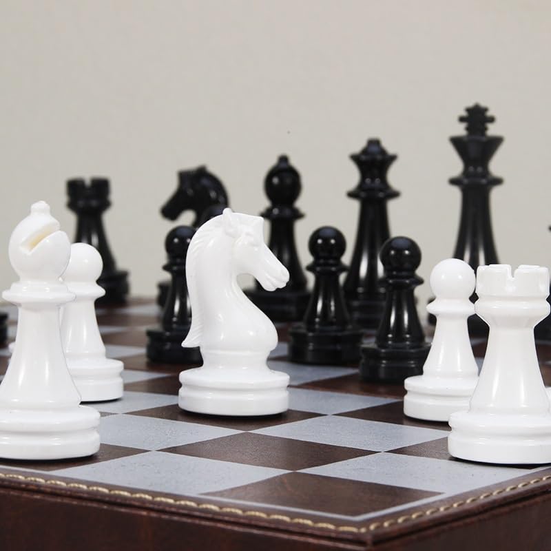Juegos de Mesa de Lujo con magnetismo de ajedrez y Damas 2 en 1 Ajedrez