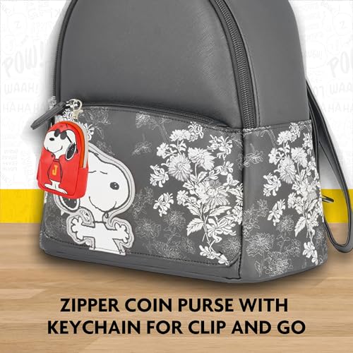 Image of Peanuts Small Coin Purse Wallet with Keychain Clip, Snoopy J, One Size, Multi