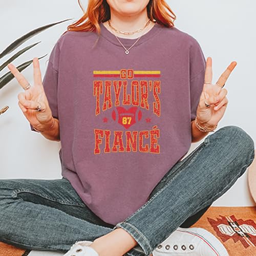 Go Taylor's Fiancé Engagement Game Day Unisex T-Shirt, Vintage Soft, Garment Dyed, Relaxed Fit2