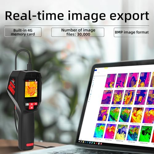 Wärmebildkamera 240×240 Auflösung 15 Farbpaletten Infrarot Wärmekamera -4°F bis 1022°F 25Hz Wiederaufladbare tragbare Wärmebildkamera mit Laserpointer 50°FOV für Hausinspektion HVAC