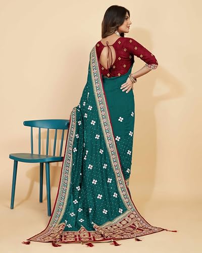 Image of Jaanvi fashion Women's Pasapalli Design Sambalpuri Silk Saree with Swarovski Work & Blouse Piece