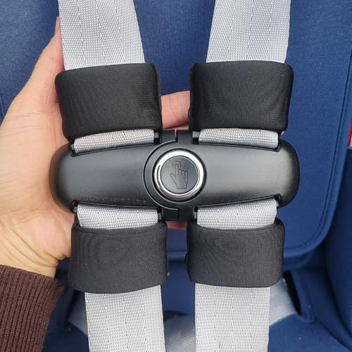 Image of Universal Child Car Seat Chest Harness Clip Universal Safer Belt Clip Buckle Lock Stroller Chest Clip Adjustable Guard for Baby and Kids (Black-3)