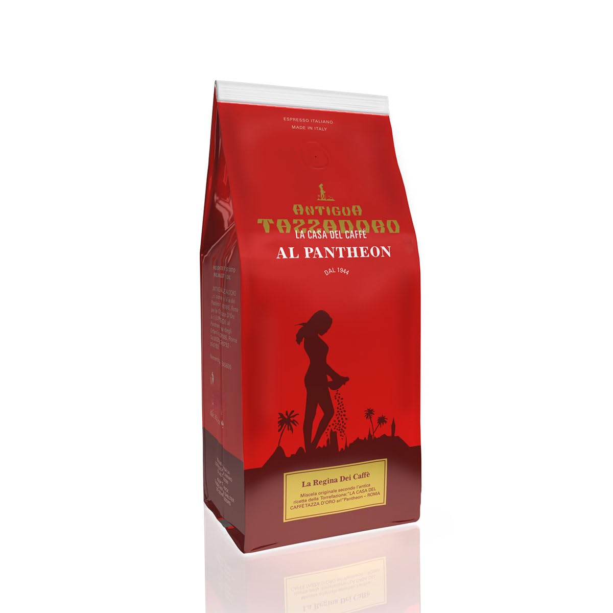 La Regina Dei Caffè, Tazzadoro, Caffè In Grani, Tostatura Media, Caffe espresso italiano, gusto dolce ma intenso, Confezione da 2 x 250 g