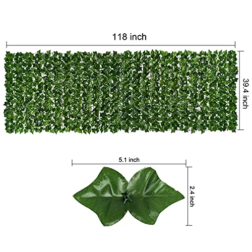 Dearhouse 118X39.4In Artificial Ivy Privacy Fence Wall Screen, Artificial Hedges Fence And Faux Ivy Vine Leaf Decoration For Outdoor Garden Decor #TOP2