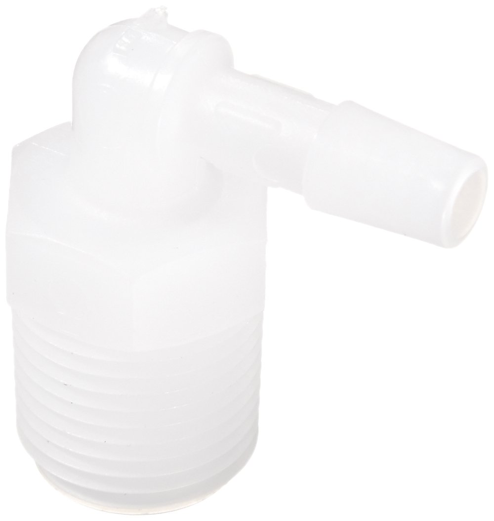 Eldon James L6-4NK Natural Kynar Threaded Elbow, 3/8-18 NPT Thread to 1/4