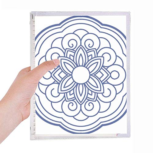 Cahier chinois fleuri bleu à spirale idéal pour le bureau et vos séances de journal de bord