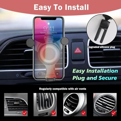 Car Phone Holder for Mercedes Benz A B C E S Class GLB GLC Audi A1 TT Mini Cooper Ford Jeep Suzuki Mustang Wrangler Swift Round Air Vent Phone Mount for iPhone 16 15 14 Pro Max Galaxy S24 Xmas Gifts - Image 2