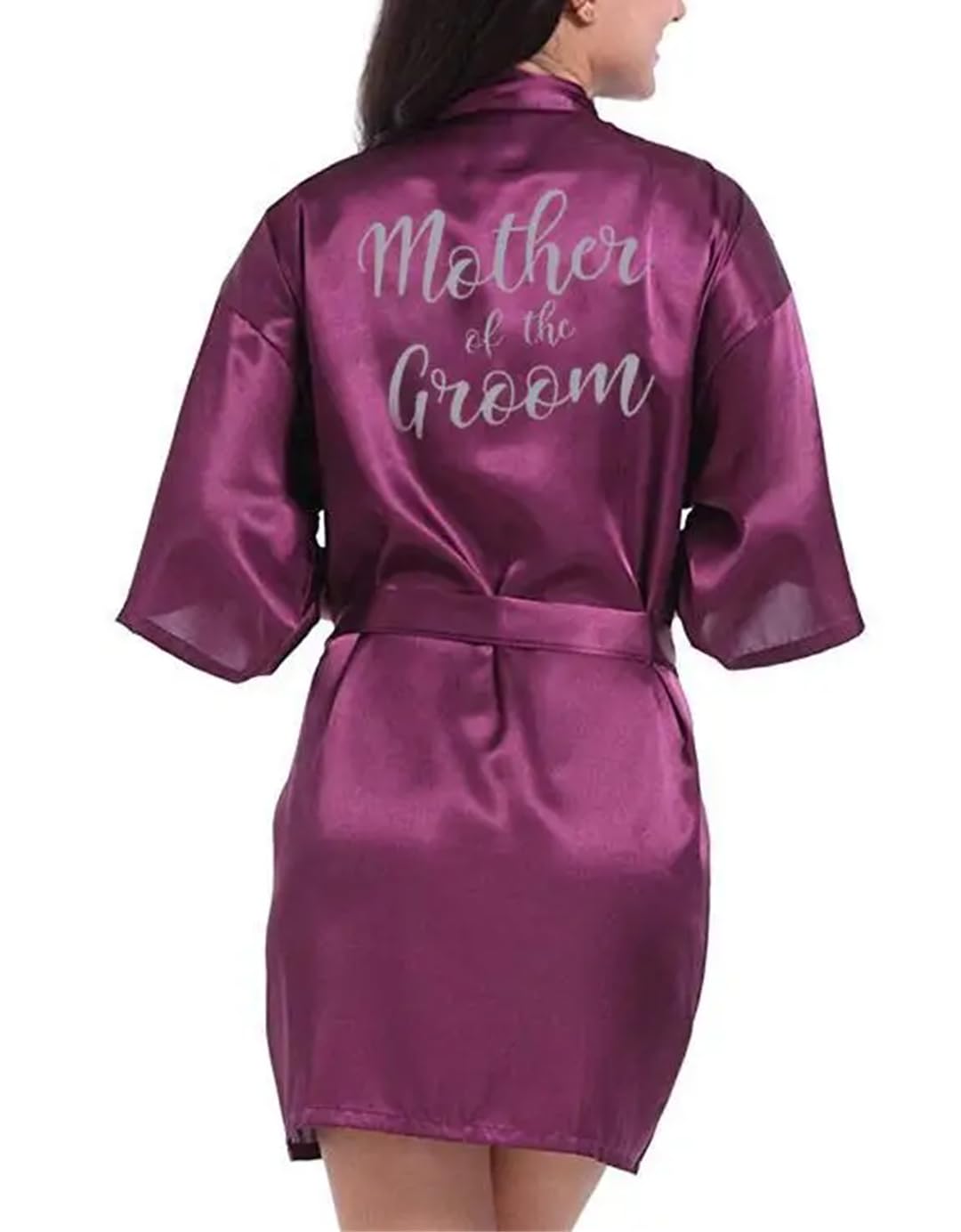 Yeuyyben Viola Robe Madre Dello Sposo Abiti Matrimonio Breve Sposa Kimono Damigella D'onore Raso Robe